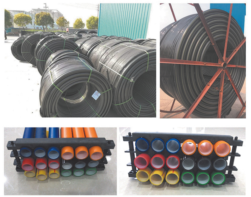 高密度聚乙烯(HDPE )硅芯管制作，系采用特種HDPE原料加硅料共擠復(fù)合而成，具備以下基本特性: 1.管道的強(qiáng)度，包括抗壓，抗張和抗沖擊能力，充分考慮到光(電)纜保護(hù)所需的安全系數(shù)，不再需要大管作外層保護(hù)。 2、硅管曲率半徑小，為其外徑的十倍。敷管時(shí)遇到彎曲處和上下管落差處可隨路而轉(zhuǎn)或隨坡而走，無須作任何特別處理，更不必設(shè)入井過渡。 3、其內(nèi)壁的硅芯層是固體的，永久的潤(rùn)滑濟(jì)。 4、其內(nèi)壁的硅芯層被同步擠壓進(jìn)壁內(nèi)，均勻地分布于整個(gè)內(nèi)壁，硅芯層與高度密聚乙烯具有相同的物理和機(jī)械特性:不會(huì)剝落，脫離。 5、其內(nèi)壁硅芯層的摩擦特性保持不變，纜線在管道內(nèi)反復(fù)抽取。 6、其內(nèi)璧的硅芯層不與水溶，污物進(jìn)管后可用水沖洗管道，可免遭嚙齒動(dòng)物破壞。7、抗老化，使用壽命長(zhǎng)，埋入地下可達(dá)50年以上。 8、耐候性能好。 9、施工快捷，可大降低工程造價(jià)。